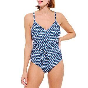NWT Mynah Geometric Belted One Piece Swimsuit Bathing Suit Womens Size Small S